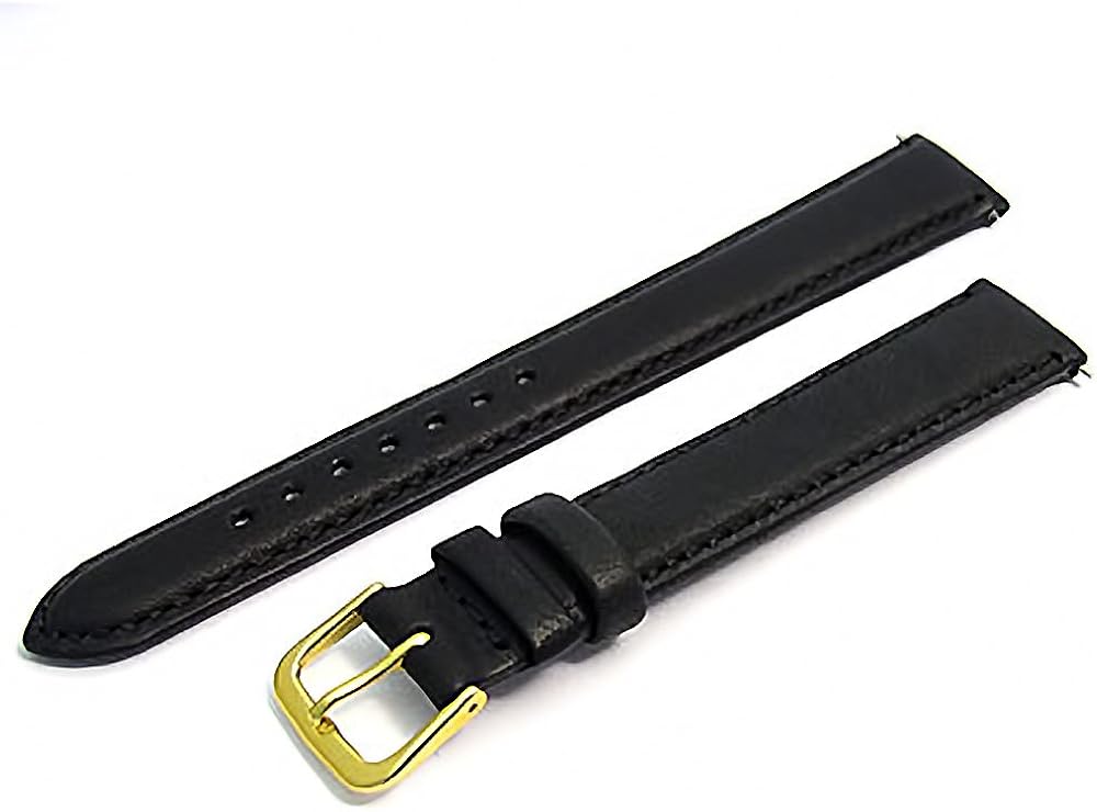 Soft Genuine Leather XL Extra Long Watch Strap Band 16mm Black with