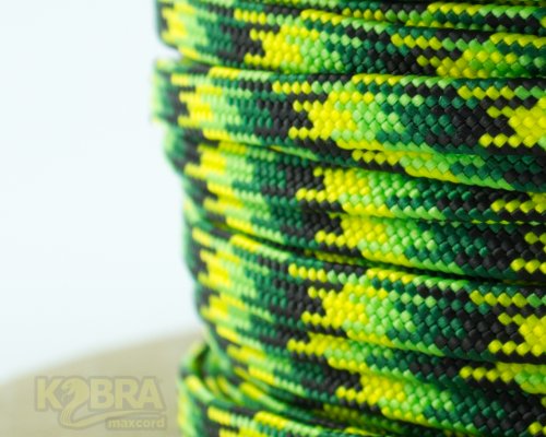 mod/smart Kobra MaxCord High Density Coreless Paracord 16 - 18AWG Sleeving 1/8in.- 100 Foot Spool, UV Green/Yellow Carbon
