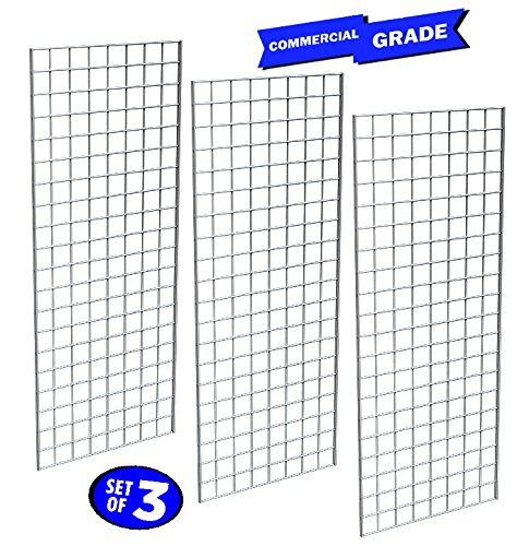 Only Garment Racks #1898WHT (3PCS) Only Garment Racks Commercial Grade Gridwall Panels – Heavy Duty Grid Panel for Any Retail Display, 2’ Width x 5’ Height, 3 Gridwall Panels Per Carton (White Finish) - Thumbnail 4