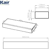 Kair Rectangular Ducting 110x54mm 1m Flat Channel Pipe view 2