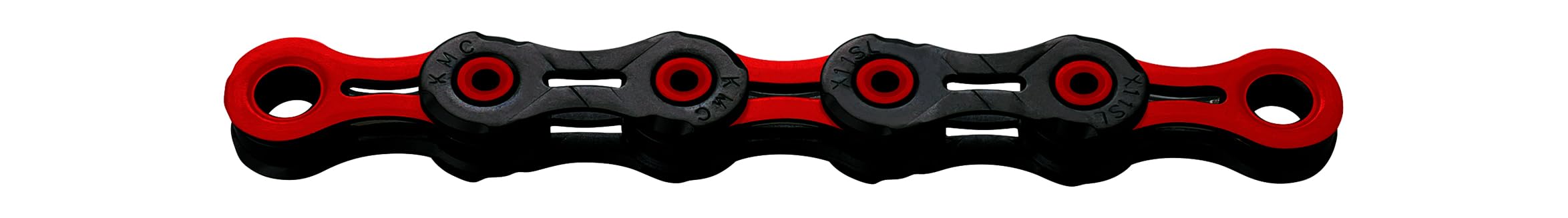 KMC Unisex's Black/Red DLC 11 Chain, 1/2” x 11/128” — image 1