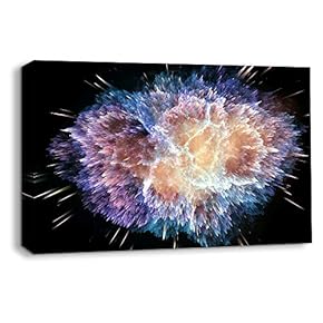 Canvas Wall Art for Living Room,Bedroom Home Artwork Paintings Colorful Energy Wave Ready to Hang - 12x18 inches