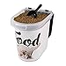 Paw Prints 26 Pound Plastic Rolling Pet Food Bin, Carlos The Bulldog Design, Includes Measured Scoop, 15.5 x 16.75 x 13.25 Inches (37579)