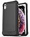 ENCASED Protective iPhone XR Case w/Tempered Glass Screen Protector (Falcon Series) - Ultra Rugged Full Body Cover (Black)