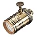 Light Socket, KINGSO E26/ E27 Solid Brass Industrial Light Socket Metal Shell Vintage Edison Pendant lamp copper holder With Knob (Antique Brass)
