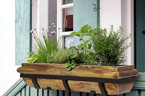 H Potter Rustic Copper Window Planter Box Garden Decor Flower 30"