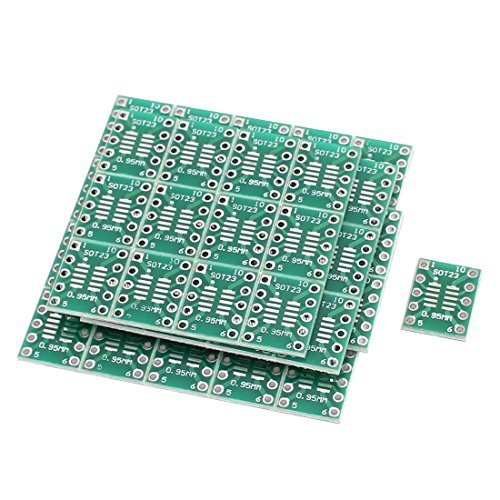 uxcell 50Pcs 13mmx10mm SOT23 MSOP10 UMAX to DIP10 0.5mm/0.95mm PCB Adapter Converter