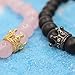 UEUC King&Queen Crown Distance Couple Bracelets His Hers Black Matte Agate 8mm Beads Bracelet