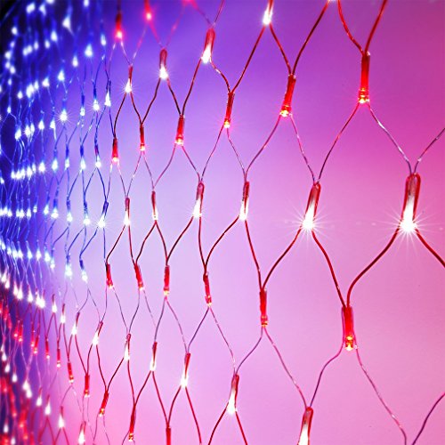 Decute Upgraded American Flag Lights, 390 LED Christmas String Light Decoration for Holiday Independence Day Memorial Day Garden Outdoor Indoor Bed Canopy Patio, UL Certification