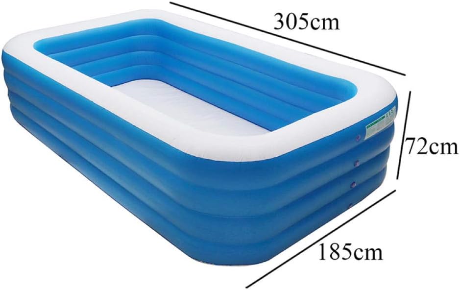 Treslin Large Size Children s Home Use Paddling Pool ，305x185x72cm Inflatable Square Swimming Pool ，Heat Preservation Kids inflatable Pool