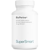 SuperSmart Bioperine 30mg per Day (95% Piperine) - Black Pepper Extract Supplement - Absorption Enhancer - Digestive Enzymes Support | Non-GMO &amp; Gluten Free - 90 Vegetarian Capsules