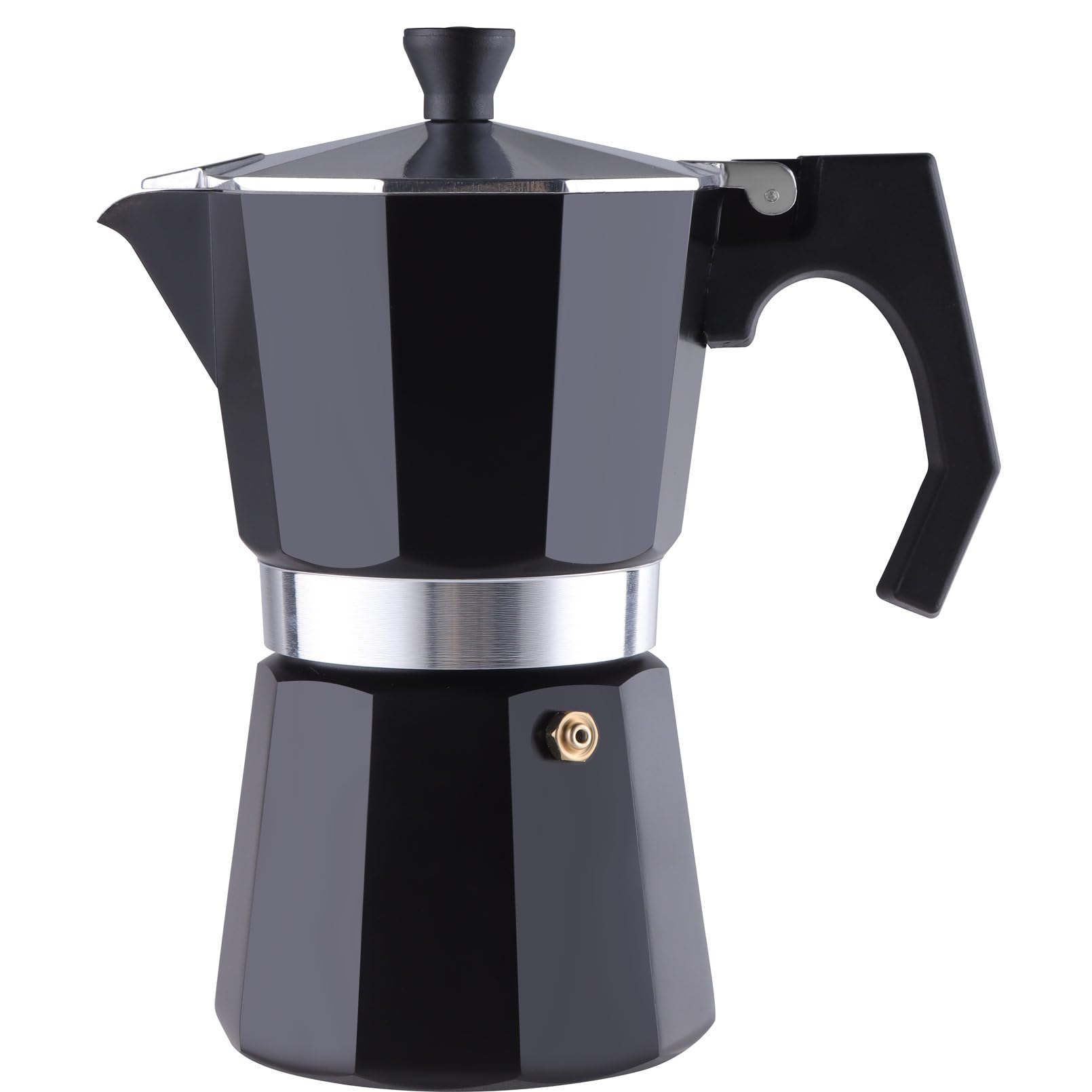 wedrink Moka pot Coffee Makers 6 Cups,Aluminum Stovetop Espresso Maker Coffee Percolator Moka Pot Caffettiera 300ml(Black)