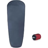 Litume Velvet Sleeping Bag Liner for Cold Weather, Mummy Sack Adds 14F | Cold Weather, Adds 14F, PFAS-Free, Drawstring Hood with Cord Lock, 100% Polyester, Backpacking, Camping, Hotel, Hostel