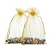 Anleolife 46 inch Yellow Sheer Organza Wedding Favor Bags 100pcs Shower Gift Bags Bathroom Soaps Nail Polish Potpourri Organzer Business Samples Display Drawstring Pouches Party Baby Shower Favors
