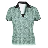 Monterey Club Ladies Dry Swing Ikat Print V Patchwork Shirt #2654