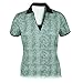 Monterey Club Ladies Dry Swing Ikat Print V Patchwork Shirt #2654