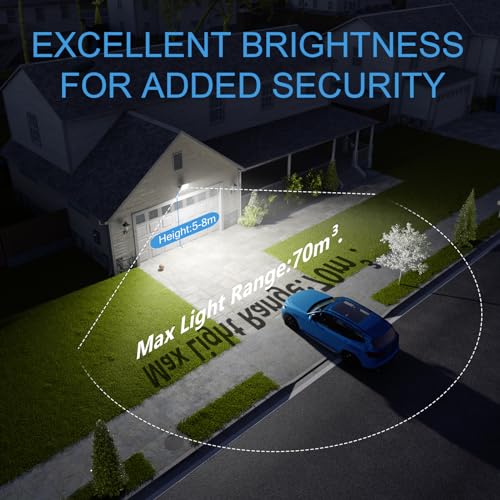 TOPAUBUB Outdoor LED Spotlights 100W, Outdoor LED Projector 10000LM 6500K Cool White Waterproof IP67 for Garden (1 Piece)