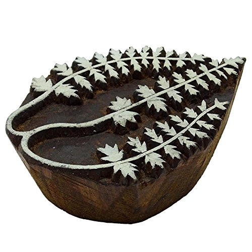 Wooden Block Decorative Tree Carved Textile Stamp Collectible Blocks - Thumbnail 2