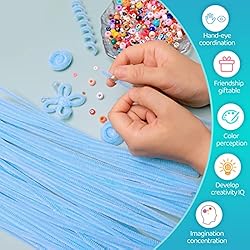 Iooleem 200pcs Light Blue Pipe Cleaners, Chenille