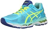 ASICS Women's Gel Kayano 22 Running Shoe, Ice Blue/Flash Yellow/Blue, 8 M US