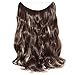 Miracle Translucent Invisible Wire Fish Line on Clip in Hair Extensions 16 20 24 Inch Straight Wavy Curly Synthetic Hairpieces
