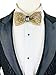 47IVYWOOD Premium Pre-tied Rhinestone Gold Bow Tie for Men, Women, Boys, Girls (gold)