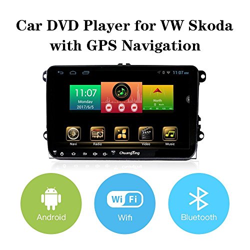 JoGPS 9inch GPS Navigation In-Dash Car Stereo Radio Built-in Bluetooth Wifi FM AM for Volkswagen VW Bora Tiguan Passat Golf Polo Touran (9InchAndroid)