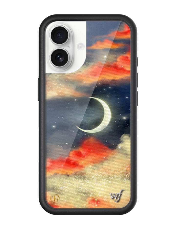 Wildflower Cases - Compatible with iPhone 17 | Protective Black Bumper, 6.5ft Drop Test Certified, Women Owned Small Business | Moon Aesthetic Trendy Cute | Collab - Orebella