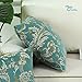 CaliTime Pack of 2 Throw Pillow Covers Cases for Couch Sofa Home Decor Vintage Floral Leaves 18 X 18 Inches Teal
