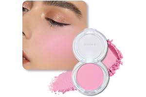 HHLTOH Blush for Cheeks Makeup Palette, Natural Matte Cream Powder Single Blushes for Eye and Cheek, Buildable Long-Lasting Color, Vegan & Cruelty-Free, Everyday Makeup Look for Women, #01-Light Pink