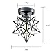 AXILAND Industrial Moravian Star Ceiling Light with 8-inch Glass Shade, 1 Light