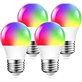 DOGAIN Smart Light Bulbs E26 Base A15 LED RGB Dimmable Color Changing Light Bulb Compatible with Alexa Google Home WiFi Multicolor Lights 6W (40W Equivalent) 500LM (Only 2.4GHz) 4 Pack