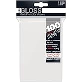 Ultra Pro Gloss Standard Deck Protector Sleeves &ndash; Clear, 100 Pack | 100 standard card sleeves with high clarity gloss finish, textured matte back, acid-free no PVC material, clear design
