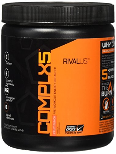 Rivalus Complx5 45 Serving Pre Workout Powder, Fruit Punch, 0.7 Pound Rivalus Complx5 45 Serving Pre Workout Powder, Fruit Punch, 0.7 Pound