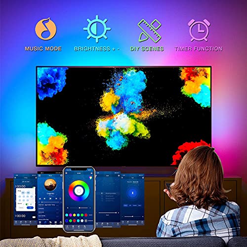 GUPUP TV LED Backlights 98 ft,Tuya Smart App Controlled Led Strip
