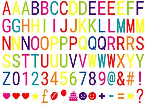 iPlanner 90PCS Decoration Cinema Sign for A4 LED Light Box, Decorative Coloured Symbols Letters Glyphs Emoji Numbers Card for Use with A4 Cinematic Light Boxes