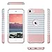 ULAK Case for iPod Touch 5 & 6, Slim Fit Dual Layer Hybrid Protective Case Hard Cover for Apple iPod Touch 5 6th Generation(Minimal Rose Gold Stripes)