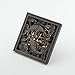 Hiendure® Solid Brass Square Floor Drain Art Carved Shower Ground Drainer with Removable Strainer,oil Rubbed Bronze Finish