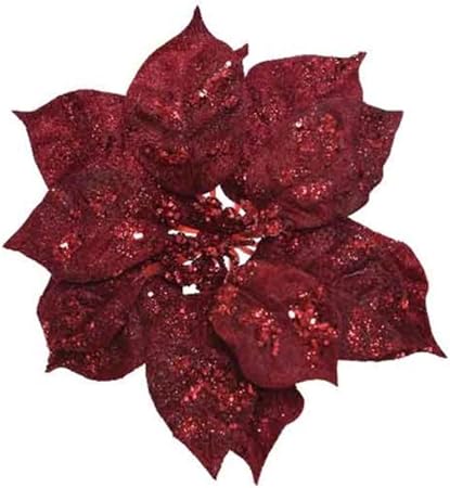 Stella Di Natale Glitter.Kae Decorazione Decorativa Per Albero Di Natale A Forma Di Stella Di Natale Con Glitter Borgogna Amazon It Casa E Cucina