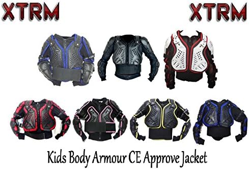 MOTORBIKE KIDS BODY ARMOUR XTRM JUNIOR ARMOR JACKET | New Motocross Quad MX Off-Road MTB PIT Kart Racing Skate Ski Snowboard Chest Spine Elbow & Shoulder Professional ATV Sports Full Body Deflector