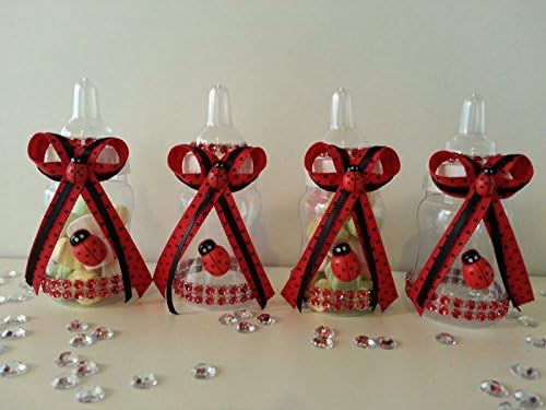 12 Fillable Ladybug Bottles for Favors Prizes or Games Baby Shower Decorations
