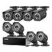 SHO 8 Pack Full HD 1080P Outdoor sPoE Security Camera w/8CH sPoE Repeater for Power & Data Transmission, Remote Monitoring,Free 6-Month Cloud Service for Recording(Activation Code: FISH2C08)