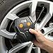 TACKLIFE Tire Inflator, ACP1A Air Compressor Pump, 12V Tire Pump Unique Continuous Inflation Function,Larger Backlight Display, LED Light, 3 Nozzle Adaptors Extra Fuse（150PSI）