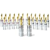 Sewell Silverback Banana Plugs, 24k Gold Dual Screw Lock Speaker Connector, 12 Pairs