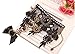 Meiysh Gothic Lolita Retro Steampunk Gear Lace Slave Bracelet Wristband Black Flower Ring (black 1)