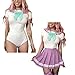 Littleforbig Adult Baby Onesie Diaper Lover (ABDL) Button Crotch Romper Onesie Pajamas - Cosplay Magical Onesie Skirt Set Purple L