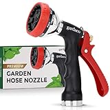 Dependable Garden Hose Nozzle with Easy Grip Handle and 7 Pattern Aluminum Water Spray - for Easy Extended Use
