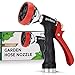 Dependable Garden Hose Nozzle with Easy Grip Handle and 7 Pattern Aluminum Water Spray - for Easy Extended Use