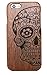 JBC LINK® Handmade Natural Wood Wooden Hard bamboo Case Cover for iPhone 6 - 4.7 Inch Protective Shell (Half skull)