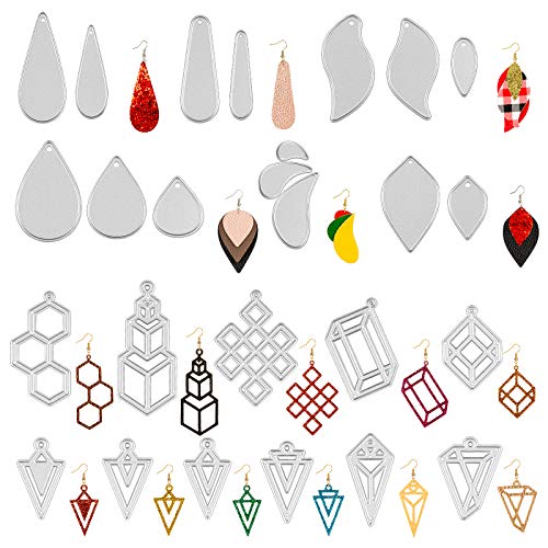 26PCS Earring Cutting Dies, Teardrop Earring Die Cuts Geometric